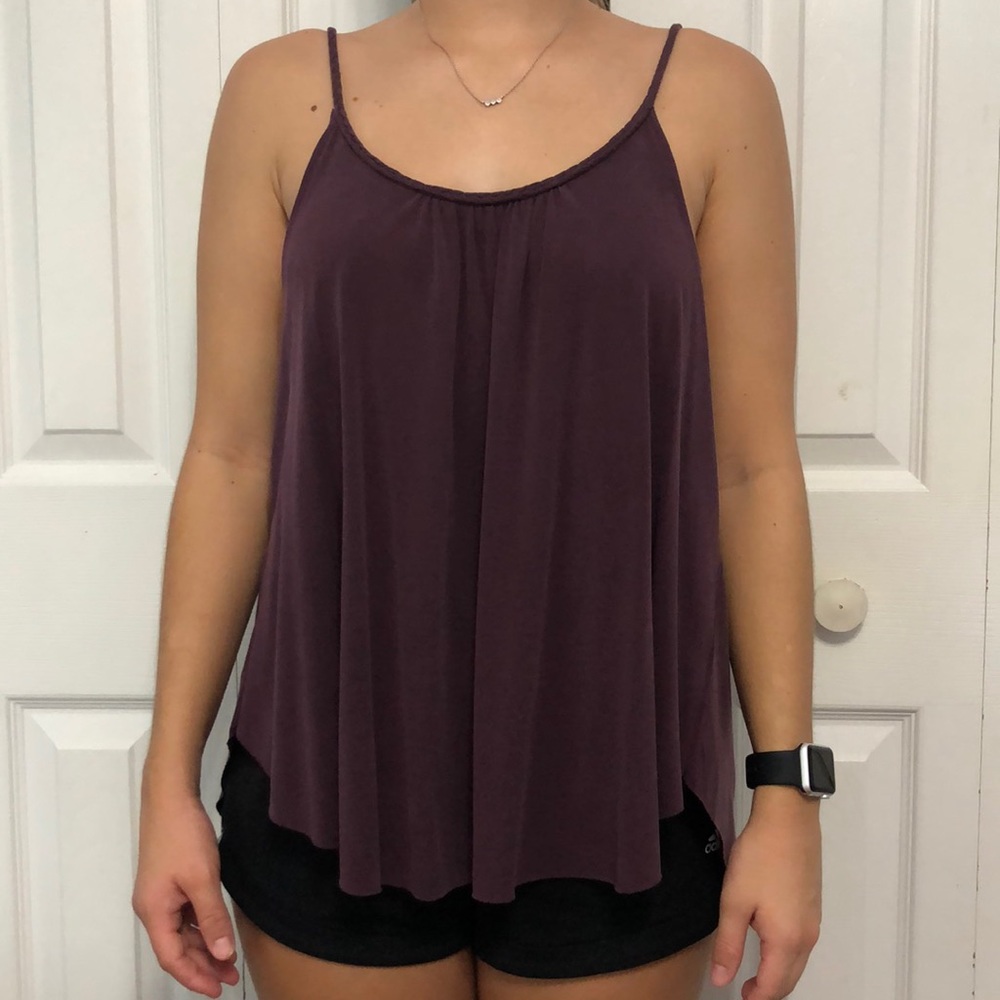 Loose purple tank/blouse.